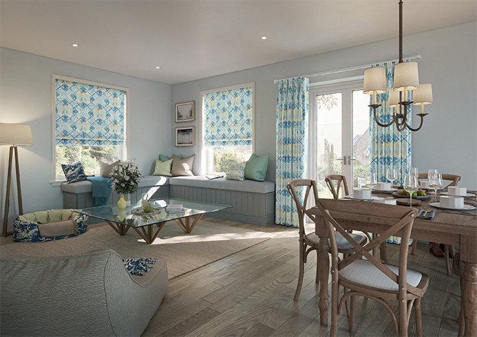 Faded Glamour, China Blue White - Made To Measure Curtains - Image 8